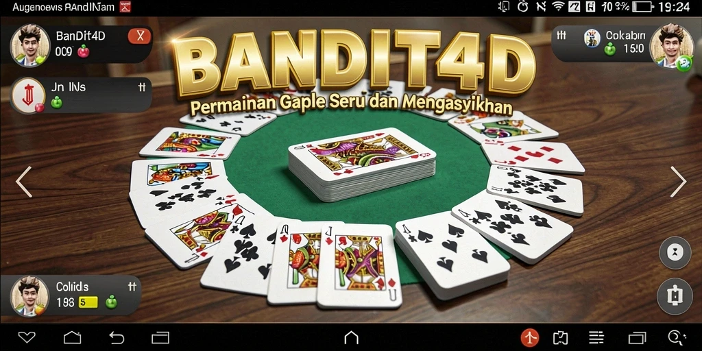 Tampilan gameplay seru dan interaktif dalam permainan Gaple BANDIT4D.