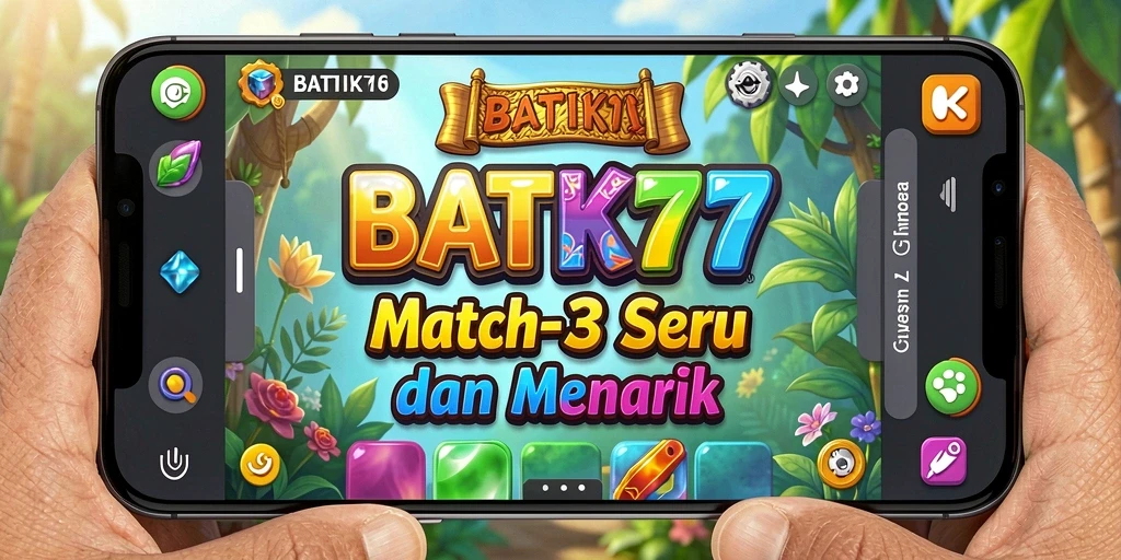 Screenshot gameplay <strong>BATIK77</strong> dengan elemen match-3 yang menawan.