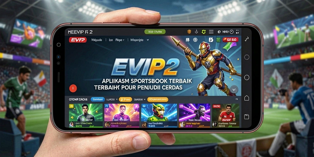 Tampilan antarmuka aplikasi EVIP2 dengan fitur taruhan olahraga.