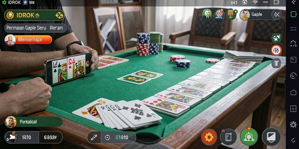 Tampilan gameplay seru saat bermain Gaple di IDROK.