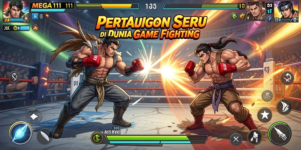 Tampilan mendebarkan dari gameplay Fighting di MEGA111.