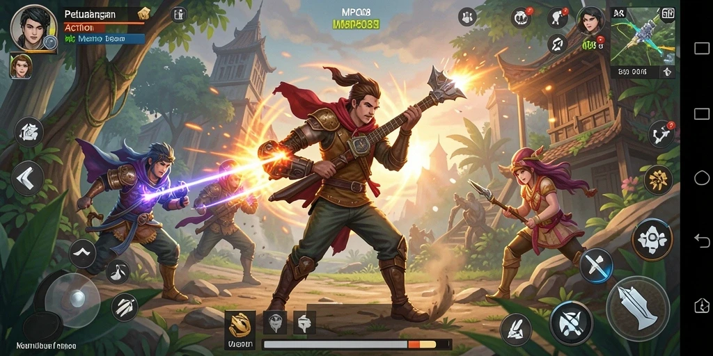 Tampilan seru dari gameplay MPO08 yang penuh aksi.