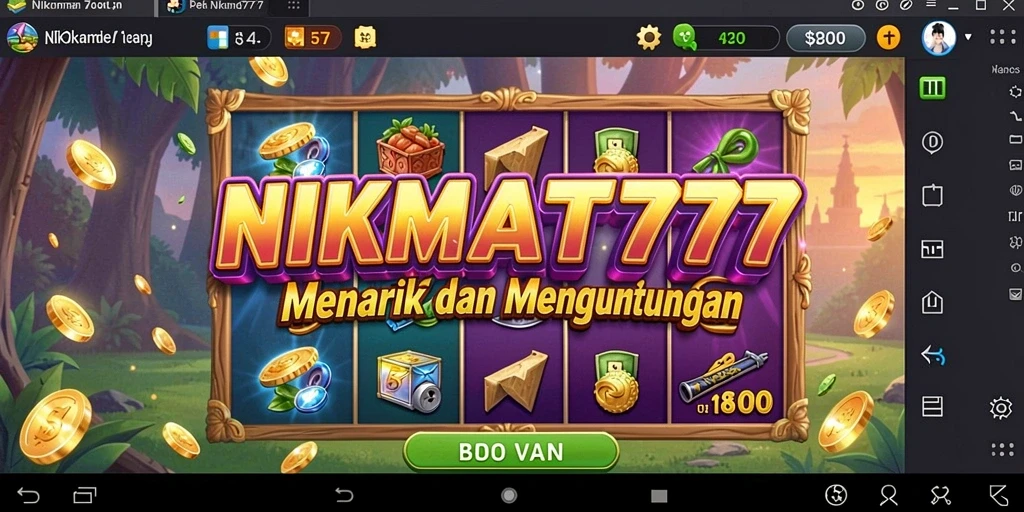 Tampilan gameplay NIKMAT777 yang menarik dan penuh warna.