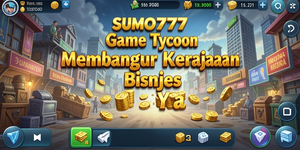 Screenshot utama SUMO777 menampilkan gameplay mendalam dan pengelolaan bisnis.